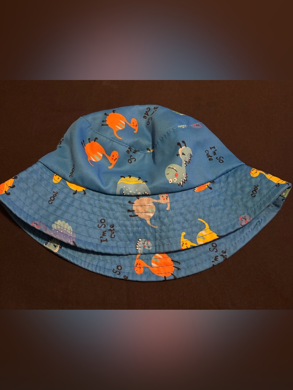 Kids Blue Dinosaur Bucket Hat